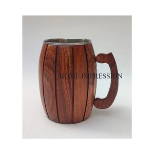 Marvelous Designing Bamboo <b>Wood</b> and Buffalo Horn Material Wine Mugs Deluxe Quality Handmade Table Ware Beer Mugs Kitchen Decor - Product Image 2