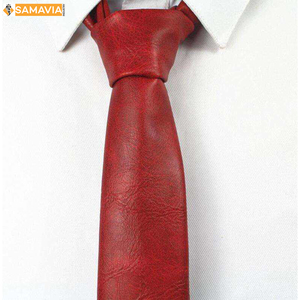 Stylish PU Leather <b>Tie</b> for Men Slim Fit Necktie Formal Business Wear Wedding Party Accessory Custom Logo Neckwear for Gentlemen - Product Image 6