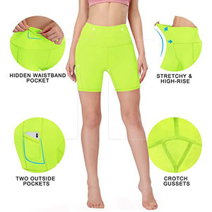 Shorts de sport pour femmes à taille haute, avec effet push-up, respirants, pour le yoga, la course à pied et la salle de sport, en faible quantité minimale de commande - Product Image 5