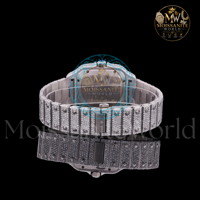 Montre exclusive en diamant Moissanite, montre automatique de luxe pour homme, style chronographe, acier inoxydable, étanche, montre de business