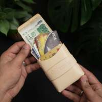 Dompet Kulit Asli Premium All One Vintage Lipat, Kulit Full Grain Veg Tan Buatan Tangan, Tipis Minimalis Ringkas, Dompet Pintar Fairtrade
