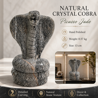 Cobra tallada en cristal natural, tallado en cristal de alta calidad, cristales de cobra pulidos a medida disponibles