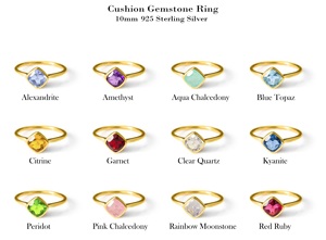 Pierre de lune coussin Strieght bande bague en gros bijoux arc-en-ciel 925 en argent Sterling pour les femmes forme pierre précieuse 10mm pince - Product Image 6