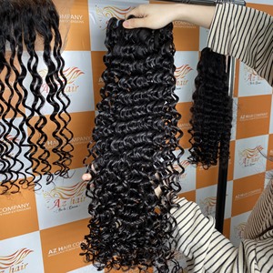 Extensiones de Cabello Humano 100% Natural Negro de Alta Calidad, Ondulado Profundo, Grado 12A Remy de Proveedores Vietnamitas - Product Image 4