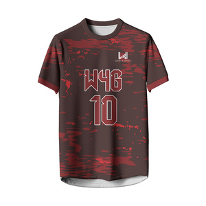 Maillots de football personnalisés pour hommes, 100% polyester, col rond, manches courtes, tissu 180g, respirant, écologique, séchage rapide - Product Image 4