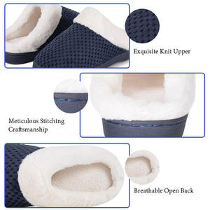 Chaussons en mousse moelleux pour femmes, chauds et douillets pour l'hiver, chaussures d'intérieur et d'extérieur, pantoufles confortables pour la maison, OEM ODM en gros - Product Image 2