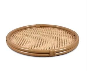 Bandejas de servicio de ratán redondas ecológicas para la decoración del hogar Diseño de cocina Almacenamiento de alimentos Hecho en Vietnam - Product Image 5