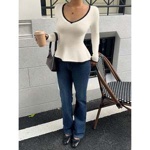 Suéter Cárdigan de Punto Acrílico Estilo Coreano para Mujer, Transpirable, Antipilling, Multicolor, Vintage, Casual, Manga Larga para Otoño - Product Image 6