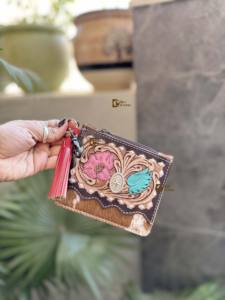 Style occidental Pochette unisexe Porte-monnaie usiné à la main Mini taille en cuir de vachette avec silicone Porte-monnaie élégant - Product Image 5