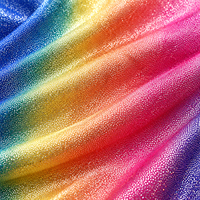 Tissu brillant dégradé arc-en-ciel en gros avec points métalliques pour robe de soirée, costume, décoration de scène