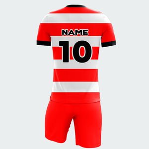 100% Polyester Matériel Fait Football Jersey Et Shorts Ensemble Meilleure Qualité Conception Personnalisée Uniforme De Football Pour Unisexe - Product Image 5