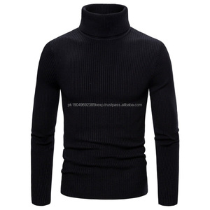 Suéter de cuello alto para hombre con camisa base elástica Igh y prendas de punto de manga larga - Product Image 4