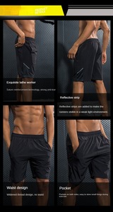 Pantalones cortos de gimnasio de compresión con cremallera de plástico para correr con envío PocketsDDP - Product Image 5