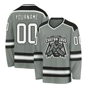 Uniformes de Hockey Personalizados OEM, Ropa Deportiva Ligera de Color Liso, Uniformes de Hockey Sublimados con Bordado de Sarga para Equipos, Diseño de Parches - Product Image 6