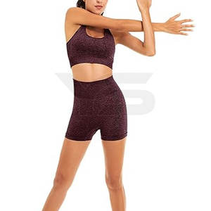 Conjunto de sujetador y pantalones cortos de algodón de alta calidad para entrenamiento de verano, gimnasio, Fitness, ropa de Yoga personalizada para tallas grandes, sin costuras y suave - Product Image 4