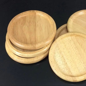 Posavasos de madera natural simple con organizador de almacenamiento para café y bebidas para uso promocional - Product Image 1