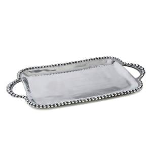 Rectangle Shape Aluminum Food Serving <b>Tray</b> With Handle <b>Silver</b> Finished for Tabletop Wedding Events Snacks & <b>Drink</b> Serving <b>Tray</b> - Product Image 5