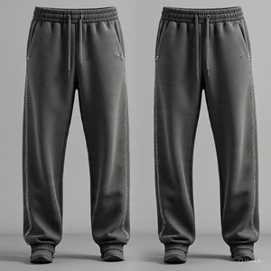 Unisex Custom Loose Trousers Wide Leg Track Sweat Pants Cotton Acid Wash Sun Fade Rhinestone Straight Flare Sweatpants <b>for</b> <b>Men</b> - Product Image 5