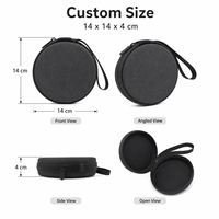 Étui de rangement personnalisé en EVA rond avec fermeture éclair, coque rigide antichoc, organisateur portable avec logo pour accessoires électroniques