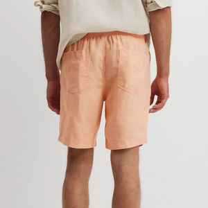 กางเกงขาสั้นผ้าถักเอวยางยืดโพลีเอสเตอร์/ไนลอนใส่สบายสำหรับผู้ชายใส่ลำลองในฤดูร้อน มีกระเป๋าข้าง เชือกผูกสีตัดกัน ระบายอากาศได้ดี - Product Image 5