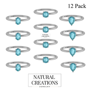 925แหวนเงินแท้แบบง่ามตั้งค่า Paraiba apatite พลอยรูปวงรีทรงวงรีทรงสูงทันสมัยปาร์ตี้ - Product Image 2