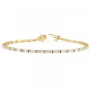 Bracelet tennis en diamant de culture, or blanc 14 carats, baguette DEF VVS VS clarté, 10 grammes, luxe, vente en gros - Product Image 6
