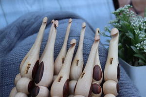 ชุดตะขอถักโครเชต์ทำด้วยมือทำจากไม้โรสวู้ดทำด้วยมือมี13ขนาดสำหรับการถักและถัก - Product Image 5