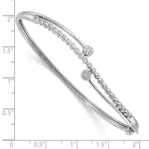 Women's Tishya Diamond 925 Sterling <b>Silver</b> Polished Moissanite Tennis Hinged <b>Bangle</b> <b>Bracelet</b> Rose Gold Plated 9gm - Product Image 2