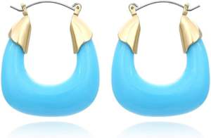 Pendientes de resina modernos con colores vibrantes y trabajo artístico incrustado. Pendientes de resina modernos para niñas y mujeres a precio económico. - Product Image 4
