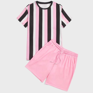 <b>Men's</b> Clothing Plus Size <b>Men</b> Sets Fashionable <b>T</b> <b>Shirts</b> <b>and</b> <b>Shorts</b> 2pcs Set High Street Style Cotton Breathable <b>Men</b> Twin Sets - Product Image 1