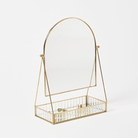 Mini miroir design de maison moderne de luxe et porte-plateau en verre de cristal organisateur de bijoux pour accessoires et boîtes à bijoux