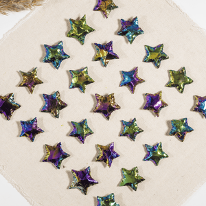 Multicolor Attractive Arrowhead Points Spearhead Jewelry Making and <b>Wire</b> Wrapping, Aura Quartz <b>Titanium</b> Flat Star Arrowheads - Product Image 5