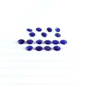 Saphir bleu naturel de Bangkok, ovales calibrés 7x9mm 8x10mm, taille brillant facetté, couleur violet, pierre précieuse en vrac, taille coussin - Product Image 3