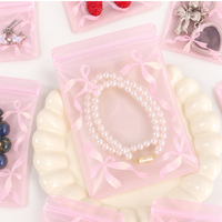 Sacs auto-scellants en EVA personnalisés pour l'emballage de bijoux, petits sacs en EVA givrés avec fermeture éclair pour boucles d'oreilles, bagues, pochette à bijoux en EVA