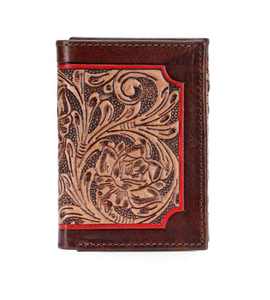 Portefeuille trifold authentique pour homme avec motif de cheval complexe, doublure en nylon, blocage RFID, fabrication de qualité export - Product Image 1