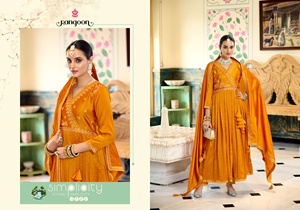 Style traditionnel indien Anarkali Kurti robe Dupatta costume de mariage pour femmes longue broderie de soie au sol pour tenue de fête - Product Image 3