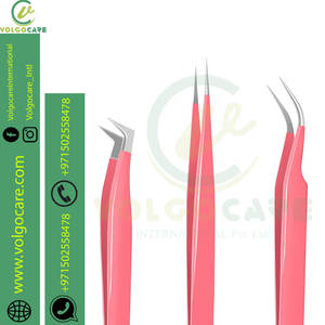 Juego de pinzas profesionales para cejas con tijera hecha con acero inoxidable con logotipo y número personalizados - Product Image 3