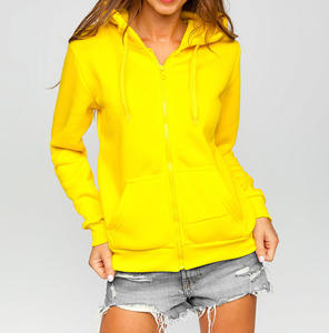 Venta al por mayor de alta calidad 100% algodón sudaderas con capucha de las mujeres logotipo bordado personalizado peso pesado 400GSM streetwear zip up HOODIE - Product Image 3