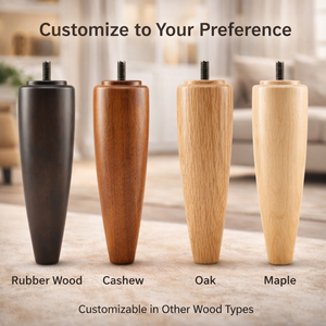 Pieds de canapé traditionnels ronds en bois massif, robustes, faciles à installer pour le salon, la chambre à coucher, meubles de qualité supérieure - Product Image 3