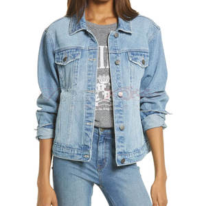 Vestes en jean pour femmes avec poches avant, décontractées, unies, manches longues, de bonne qualité - Product Image 1