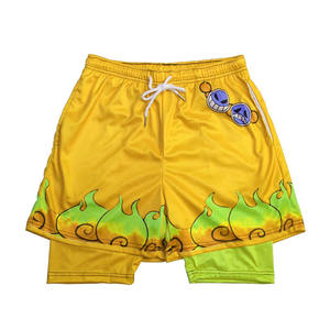 Wholesale Gym Shorts For Adult Running Short Sport Double <b>Layer</b> Elastic Waist Active Workout Shorts With Sublimation Design - Product Image 5