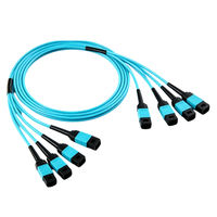 Kabel Serat Optik Data Center SM 9/125 MPO ke 8 LC APC Polaritas B