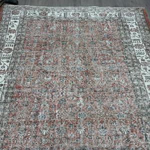 6.7x10 ft Turkish Rug, Vintage Rug, <b>Brown</b> Ombr <b>Wool</b> Rug - Product Image 4