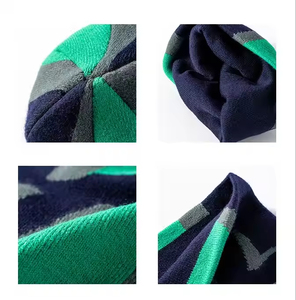 Custom Low Moq Alta calidad Jacquard Logo All Over Print Logo Hip Hop Skull Sport Hat Knitting Beanie Sombreros - Product Image 5