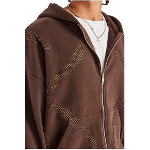 Vêtements de grande qualité avec impression personnalisée en 50 coton et 50 polyester, sweat à capuche vierge de 320 g/m², vente en gros pour hommes - Product Image 2