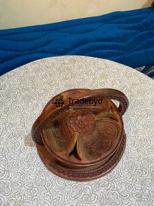 Panier à fruits secs en bois moderne de qualité supérieure, fait à la main, écologique, multi-usages, pour le rangement et le service, Tradebyd - Product Image 2