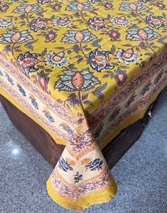 Nappe élégante 100% coton au design floral artisanal traditionnel Artisan main bloc impression à la main couverture de Table élégante à la main - Product Image 3