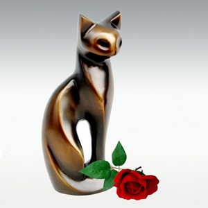 Urne commémorative de cendres de chat de qualité fiable Urne pour animaux de compagnie de crémation en métal structuré pour les cendres funéraires de chat - Product Image 4