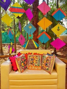 Cometa Decoración Para Boda fiesta evento colorido tema decoración Ideas papel cometas al aire libre Haldi Mehndi función bebé ducha nupcial - Product Image 3