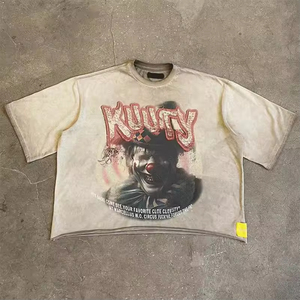 T-shirt personnalisé en molleton bouclette 300 g/m² pour homme, coupe carrée, imprimé DTG, manches courtes, haute qualité - Product Image 1